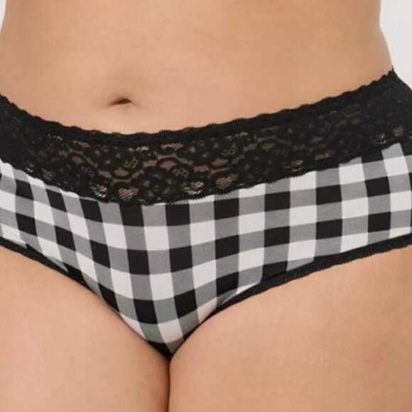 Torrid Cute Retro Gingham Second Skin Lace Trim Cheeky Panty Plus Size 4X - Picture 3 of 7